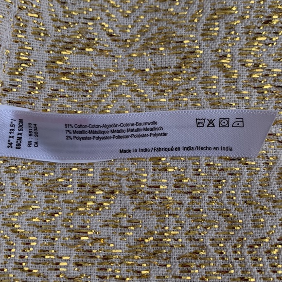 Anthropologie Adelina Metallic Gold Apron - Picture 7 of 7